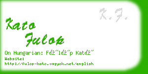 kato fulop business card